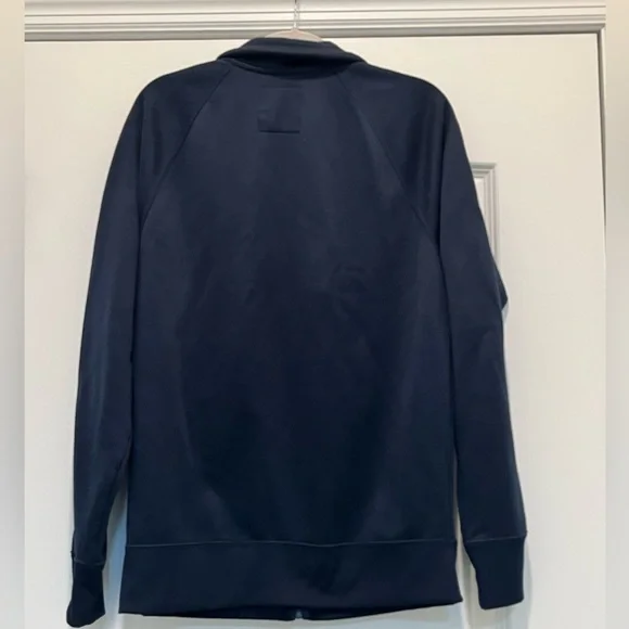 Hollister Unisex Jacket Navy Blue with Red and White Stripes on Arms Size Small. - Picture 3 of 5